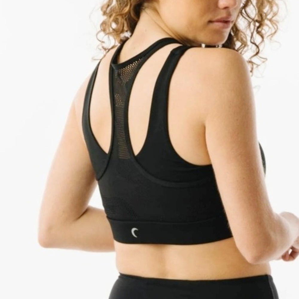 Zyia Active Black Luxe Camo Mesh Sports Bra Sz M